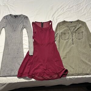 Express Women's Dresses - Gray, Red, Green